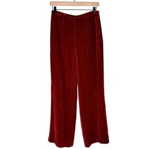Jones New York Country Vintage Red Silk Blend Velvet Pants Size 4